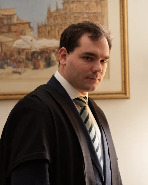 Oleh Stupak wearing an academic gown